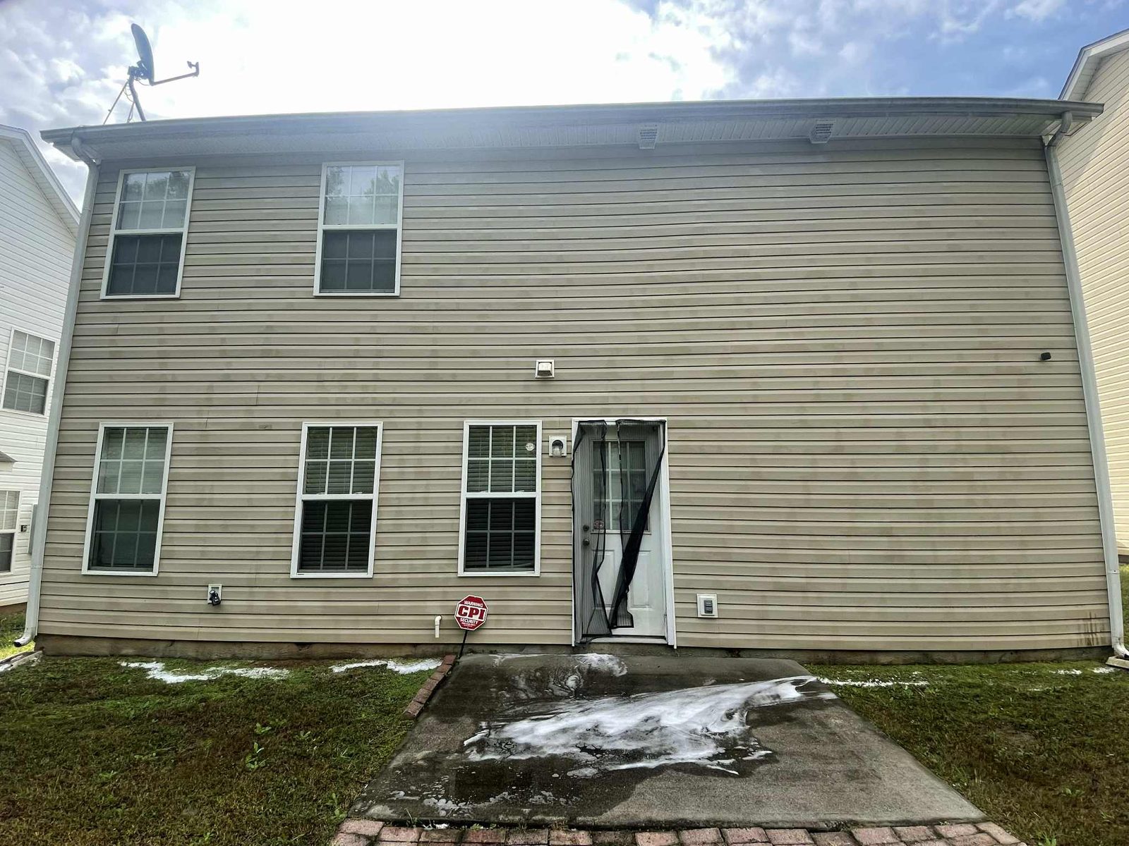 Two-Story Soft Wash after house soft washing
